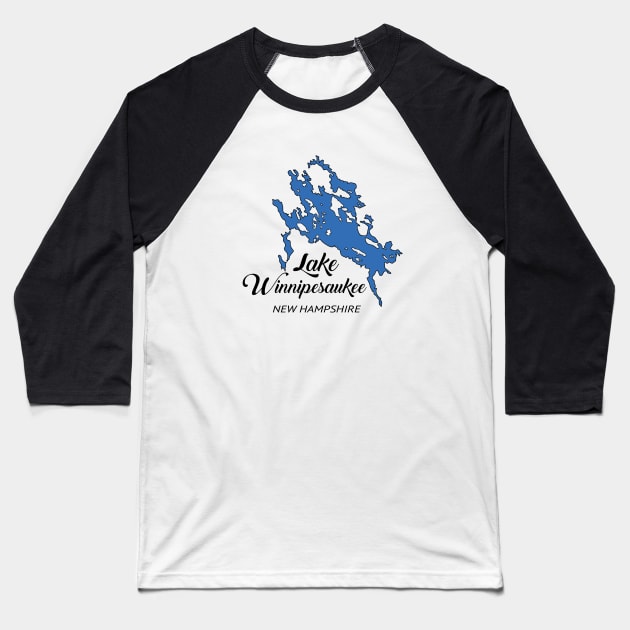 Lake Winnipesaukee New Hampshire (Blue) Baseball T-Shirt by ACGraphics